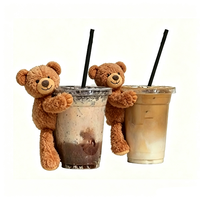 Décoration de tasse en peluche douce en forme d'ours avec fixation Velcro, accessoire pour vaisselle