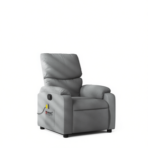 Sillón Reclinable de Masaje Yamazaki en Tela Gris Claro, Operado por Motor, Un Asiento, Diseño Contemporáneo - Product Image 1