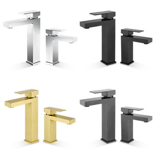 Modern Single Handle Basin Faucet Brass Deck Mounted Single Hole Hot Cold Water Tap For Bathroom Sink - Product Image 1
