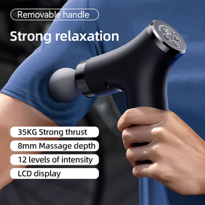 Pistolet de massage sans fil TAHATH Mini pour tissus profonds, avec poignée longue détachable, 12 niveaux de vitesse, télécommande sans fil, portable pour le corps et le cou - Product Image 5