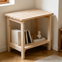 Table d'appoint pliable en bois de sapin massif de qualité supérieure, finition poncée professionnelle pour une décoration sophistiquée de la maison, du bureau ou de l'extérieur