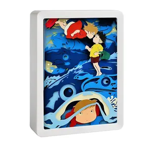 Miyazaki Hayao Anime Girl Light LED Ponyo No Face Spirited Away Totoro Cartoon Lamp Gift Items Lights For Kids Room