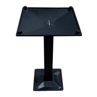 Pied de table carré incliné en fonte, support de table en métal à colonne unique avec pieds réglables pour table de restaurant