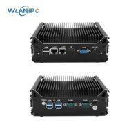 Mini PC industriel robuste sans ventilateur Wanlan Barebone i3 8130U, routeur Linux Ubuntu avec RAM DDR4, SSD NVME, disque dur SATA, 2 ports COM