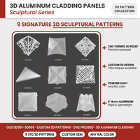 Système de bardage métallique pour façade de bâtiment, panneaux muraux en aluminium courbés 3D, revêtement mural décoratif extérieur durable, hôtel/villa moderne