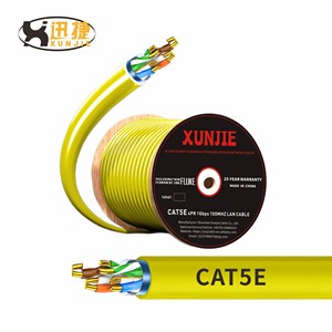 Xunjie <span class=keywords><strong>สาย</strong></span>เคเบิลอีเทอร์เน็ตเวิร์ก Cat5e ทึบ1000ft ความยาว305เมตรทองแดงในร่มพร้อมแจ็คเก็ตพีวีซี - Product Image 6