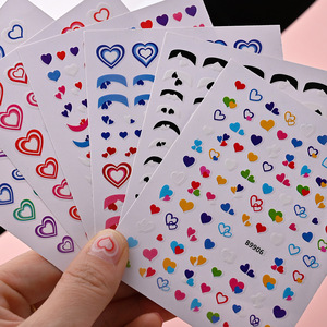 Pegatinas de Uñas con Forma de Corazón para el Día de San Valentín, Calcomanías Decorativas Coloridas con Forma de Corazón para Arte de Uñas - Product Image 2