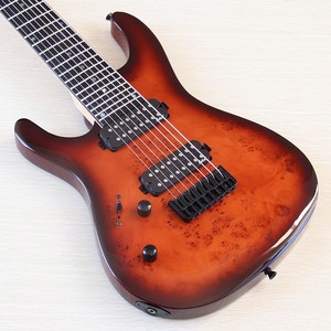Chitarra Elettrica Mancina 39 Pollici 8 Corde Rossa Lucida con Corpo in Acero, Tastiera in Palissandro e Pickup per Professionisti - Product Image 4