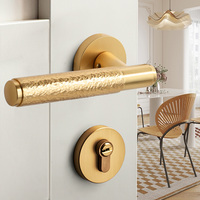 Poignées de porte en alliage de zinc, poignée de porte en bois, poignée à cylindre profil européen, plaques de quincaillerie symétriques pour serrure de porte