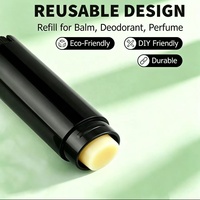 Tube de baume à lèvres transparent noir mini de 0,15 oz, vide, en plastique PP, avec bouchon à vis, pour cosmétiques, rouge à lèvres, déodorant