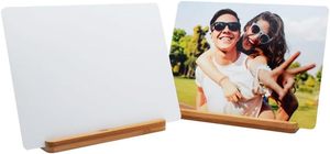 Cadres <span class=keywords><strong>photo</strong></span> vierges <span class=keywords><strong>en</strong></span> <span class=keywords><strong>aluminium</strong></span> pour sublimation avec base <span class=keywords><strong>en</strong></span> bois, impression par transfert thermique 6 couleurs pour table, maison, hôtel - Product Image 2