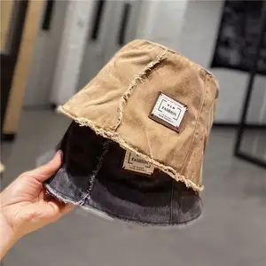Nuevo estilo de lujo de mezclilla sombrero de cubo al por mayor logotipo personalizado Unisex 100% algodón Jean pescador sombrero