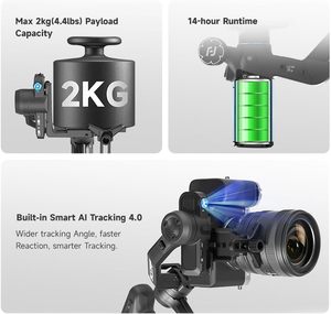 FeiyuTech SCORP <span class=keywords><strong>Mini</strong></span> <span class=keywords><strong>3</strong></span> <span class=keywords><strong>Pro</strong></span> Kit <span class=keywords><strong>3</strong></span> assi telecamera stabilizzatore integrato AI tracciati tutto in un unico palmare cardanico per fotocamera Action Camera - Product Image 2
