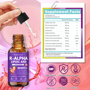 ขายส่ง OEM น้ำยาอาร์-อัลฟาไลโปอิก แอซิด แบบหยด ผสมวิตามิน สารสกัดจากพริกไทยดำ และ <span class=keywords><strong>NAC</strong></span> เพื่อเสริมสุขภาพประสาทและสมอง - Product Image 6