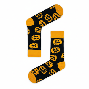 Breathable <b>Warm</b> Nylon Halloween <b>Socks</b> Multiple Pumpkin Prints Striped Jacquard Patterns One Fits All-for Daily Use Winter Spring - Product Image 2