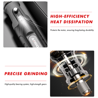 Perceuse rotative électrique légère avec cordon, 5 vitesses, écran tactile, vitesse réglable, mini-outil rotatif, kit d'outils de bricolage