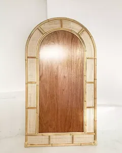 <span class=keywords><strong>Miroir</strong></span> sur pied en <span class=keywords><strong>rotin</strong></span> tressé arqué pleine longueur pour chambre à coucher, salon, décoration intérieure, vente en gros - Product Image 5