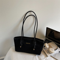 Bolso Tote de Ante Vintage para Mujer, Otoño Invierno, Nuevo, Moderno, de Un Solo Hombro, con Cierre de Cremallera, Poliéster, de Alta Gama