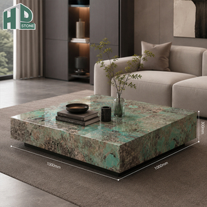 Tables basses rondes en marbre vert exotique <span class=keywords><strong>de</strong></span> qualité supérieure HDSTONE pour villas <span class=keywords><strong>de</strong></span> luxe, hôtels, salons, vente en gros - Product Image 3