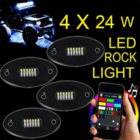 Kingshowstar - Kit de Luces LED RGBW para Roca, 8 Unidades, 48 W, IP68, Resistente al Agua, con Controlador Bluetooth por Aplicación, 12 V, 3600 LM, Producto Más Vendido