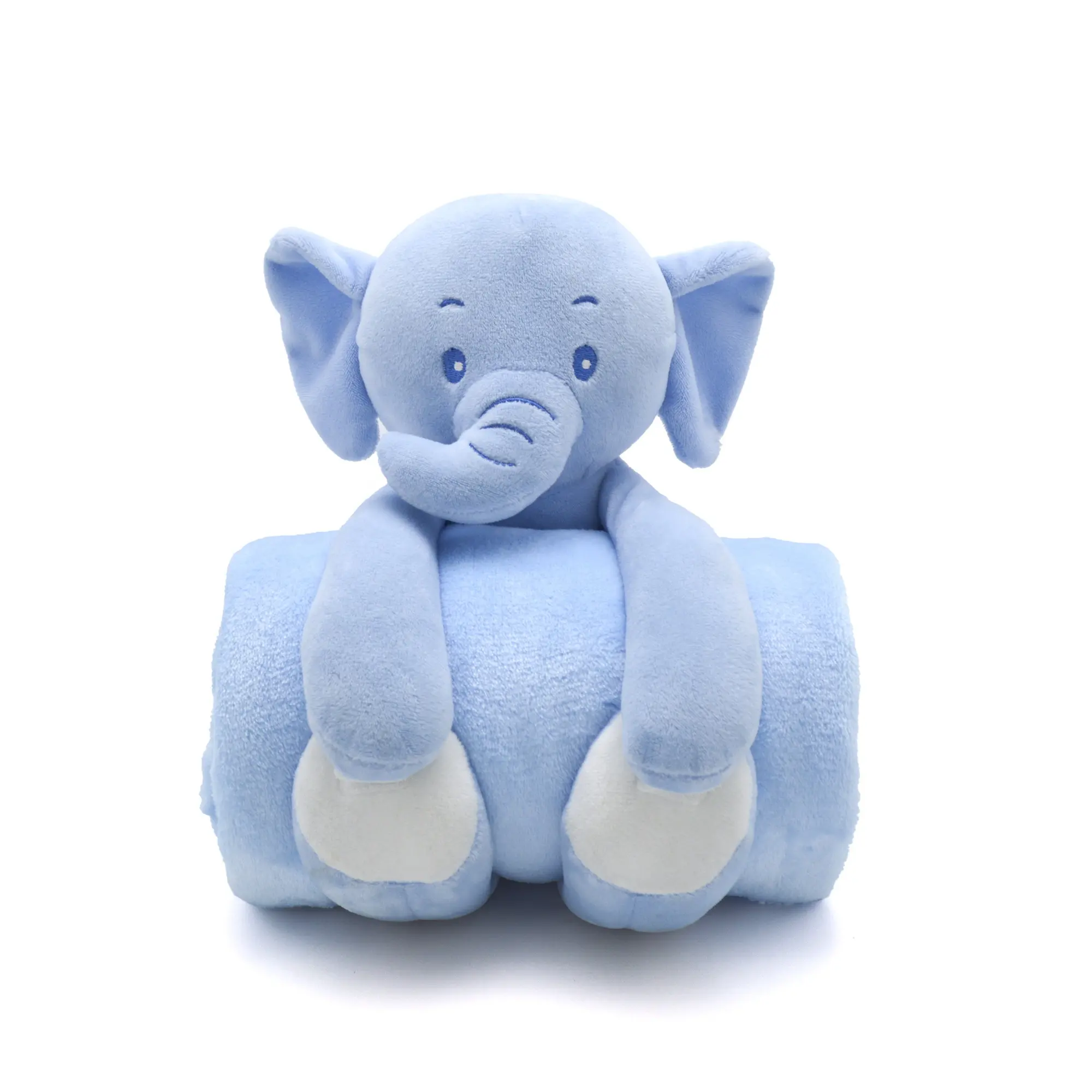 Animal Blanket with Stuffed Animal Toys Elephant Rabbit Hippo Monkey Frog Fox Stuffed Plush Toy Set