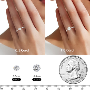 Anillo de Compromiso de Lujo para Mujer, Chapado en Oro Blanco, con Diamante Moissanita de 1 Quilate Cultivado en Laboratorio, Corte Redondo, Solitario de 6 Puntas - Product Image 5