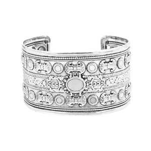 Brazalete de aleación de color dorado y plateado Vintage para mujer y hombre, regalo de fiesta - Product Image 4