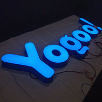 Personalizado de acero inoxidable al aire libre impermeable LED luz frontal acrílico 3D canal carta tienda signo LED Logo