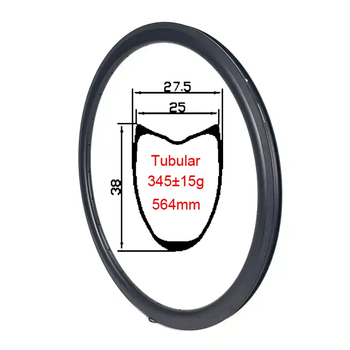 Полноразмерные карбоновые диски для шоссейного велосипеда 700C 38 мм Глубина гравия обода трубчатая Опора OEM