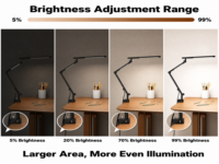 Lampe de bureau LED moderne avec base pliable, double source lumineuse, télécommande tactile, en métal, éclairage réglable AC pour chambre et étude