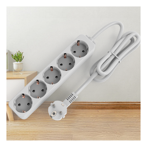 Regleta de Enchufes de 5 Vías con Certificación CE GS RoHS, Estándar Europeo, Cable de 3x1.5mm2, 1.4 Metros, para Electrodomésticos - Product Image 4