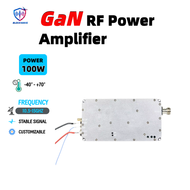 BLOCKWAVE GaN 100W RF Power Amplifier Module X-Band Ku-Band 10.5-15GHz Radar Signal Detection Infrastructure Protection