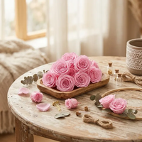 Roze geconserveerde rozen ECHTE eeuwige rozenkoppen voor doe-het-zelf knutsels 8 stuks geconserveerde bloemen voor thuis bruiloft bloemdecoratie benodigdheden