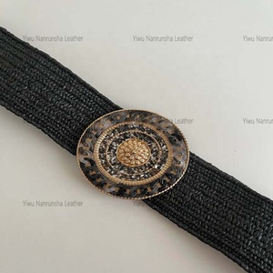 Usine En Gros Bohême Tropical Vacances Mode PP Paille Tressé <span class=keywords><strong>Ceinture</strong></span> Élastique Femmes Ceintures <span class=keywords><strong>Raphia</strong></span> Ceintures - Product Image 2