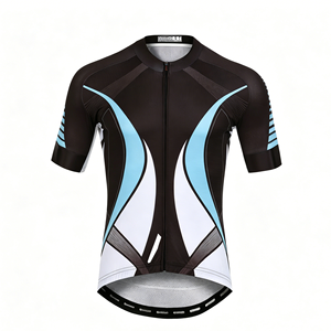 Unisex Ice Silk Bike Parts Sublimation UV Protection Full Zip Customized Short Sleeve Cycling Top Pants 3D <b>Pads</b> for Team Club - Product Image 1