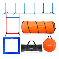 Kit de démarrage d'agility pour chien USMILEPET, parcours d'obstacles en plastique avec tunnel et boîte de freinage pour chiots et chiens actifs