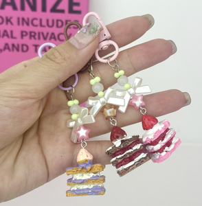 Porte-clés Pendentif Gâteau aux Fraises, Breloque <span class=keywords><strong>de</strong></span> Téléphone, Pendentif pour Femme - Product Image 1