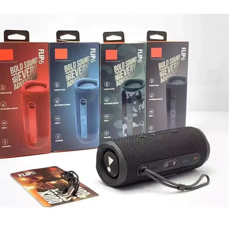 Blue Tooth Speaker Highest Quality Flip6 Altavoz Bocina Fabric Portable Stereo LED Speaker System With Woofer