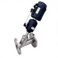 Vanne de régulation proportionnelle intelligente/ajustable 4-20 mA/0-10 V, actionneur pneumatique en acier inoxydable 304, vanne à siège angulaire avec positionneur intelligent