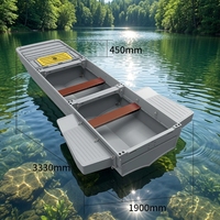 Bateau pliable en LDPE pour 3 personnes, modulaire, avec compartiments de flottabilité supérieurs, pont épaissi, robuste, antidérapant, écologique, recyclable, grand modèle pour la patrouille