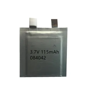 3.7V薄电池084042薄微型可充电电池115毫安时厚度0.85毫米