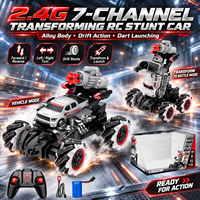 Voiture robot télécommandée 2,4 GHz à déformation, tir de bombes, dérive à une touche, rotation à 360 degrés, jouet pour enfants, portée 25 m, intérieur-extérieur