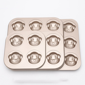 Monkey Cake Mold 12 Cavity Non Stick Oven Safe Baking Pan For Home Use Cake Tools - Product Image 1