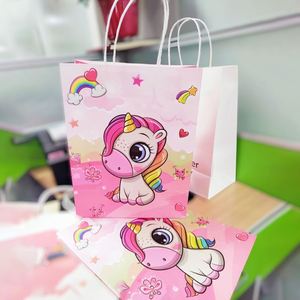 Bolsa de Papel Kraft Blanca y Marrón Impresa Personalizada para Comida Rápida, Comida para Llevar y Restaurantes, con Asa, Venta al por Mayor para Uso en Tiendas de Ropa - Product Image 1