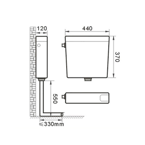 Phong cách đơn giản giá cả cạnh tranh phòng tắm Side Flush tiết kiệm nước WC nhà vệ sinh Phễu thoát nước nhựa bể nước để bán - Product Image 2