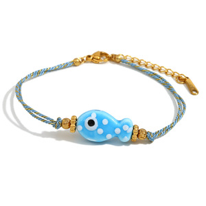 New Hot Versatile Creative Hand Jewelry Fish Braided <b>Rope</b> <b>Bracelets</b> Stainless Steel Plated 18K Gold <b>Bracelets</b> - Product Image 6