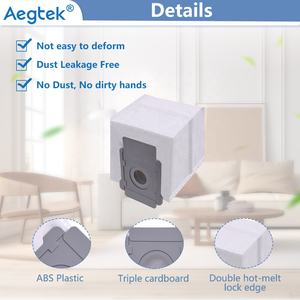 Piezas de repuesto de la serie E I & J, paquete de 8 bolsas de polvo con cremallera reutilizables, eliminación automática de suciedad para Robot <span class=keywords><strong>aspirador</strong></span> IRobot Roombas - Product Image 5