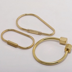 Moschettone a vite ovale a goccia in ottone all'ingrosso a forma di <span class=keywords><strong>D</strong></span> per accessori borse, portachiavi e ganci staccabili per chiavi dell'auto - Product Image 1