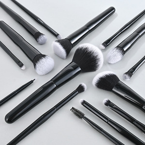 Biểu Tượng Tư Nhân 15-Mảnh Cao cấp Trang Điểm Bàn Chải Thiết Lập Mắt Màu Đen Nền Tảng Khuôn Mặt Trang Điểm Công Cụ Gỗ Xử Lý Chuyên Nghiệp Trang Điểm Bàn Chải Thiết Lập - Product Image 3