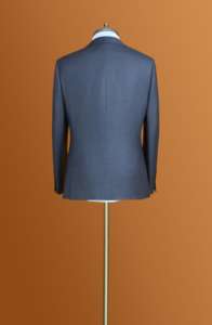 809 90% Wool Men's Business Blue <strong>Customized</strong> Logo V-neck <strong>Suits</strong> Italian Style Office <strong>Suit</strong> - Product Image 3